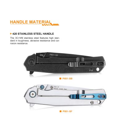 Ruike RUP801SB - Сгъваем джобен нож 20 см сив