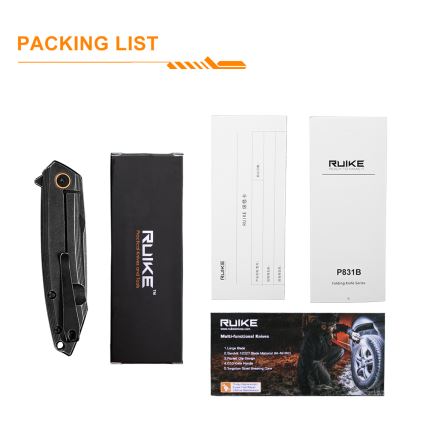 Ruike RUP831SSB - Сгъваем компактен нож 19,5 см черен