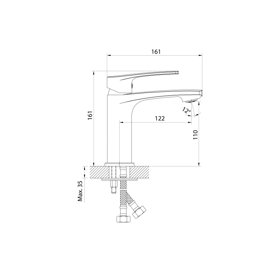 Samona - Смесител за умивалник KORANA 16 см, лъскав хром