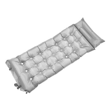 Самонадуваща се постелка с възглавница 180x66 cm сив