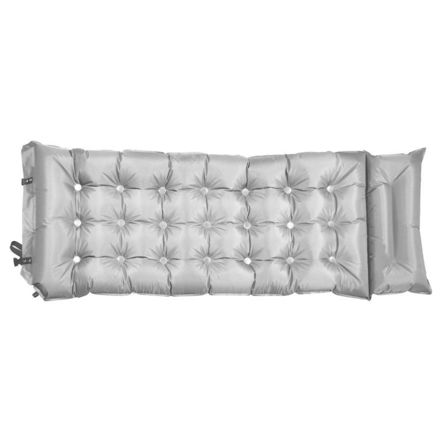 Самонадуваща се постелка с възглавница 180x66 cm сив