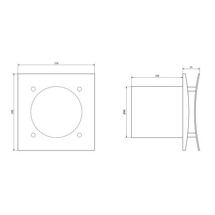 Sapho - Аксиален вентилатор EIRA 15W/230V бял