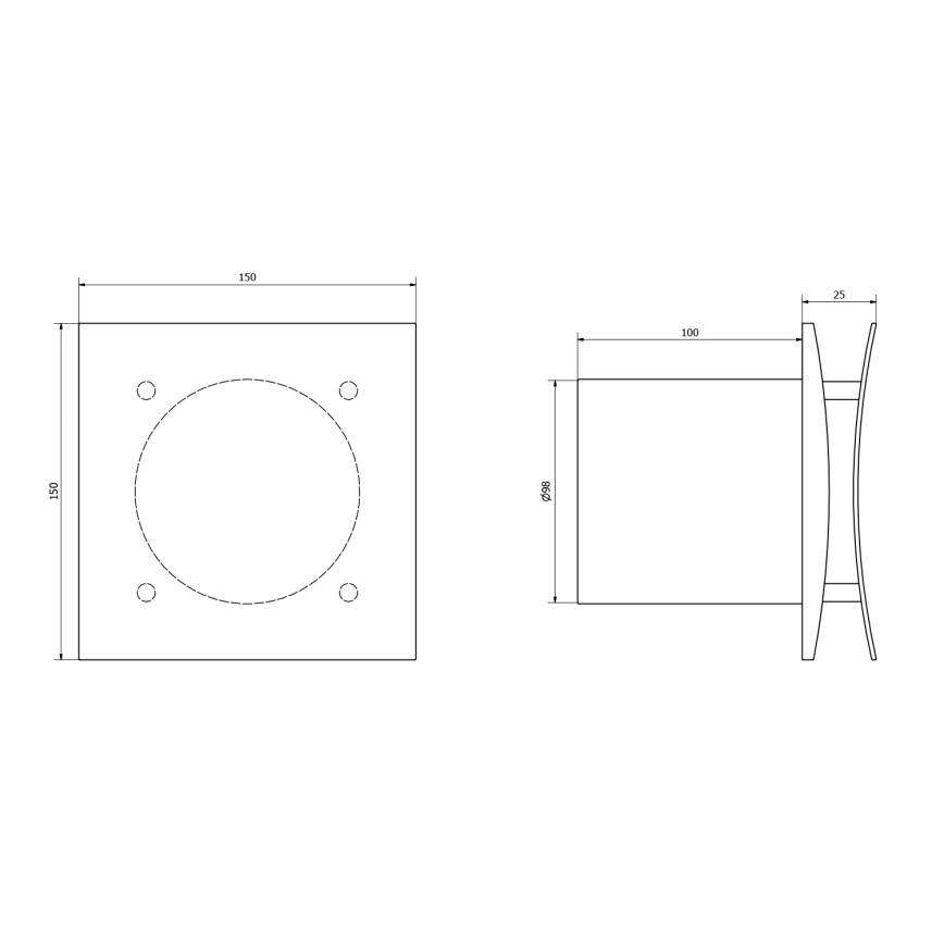 Sapho - Аксиален вентилатор EIRA 15W/230V бял