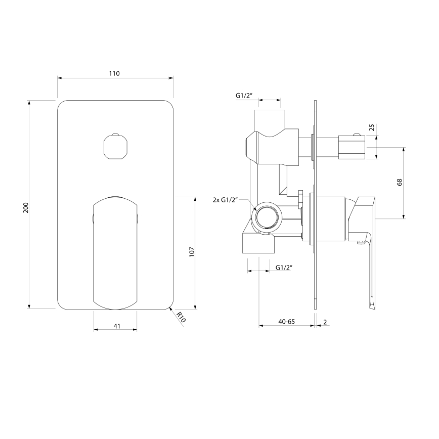 Sapho - Душ смесител за вграждане MIXONA, лъскав хром