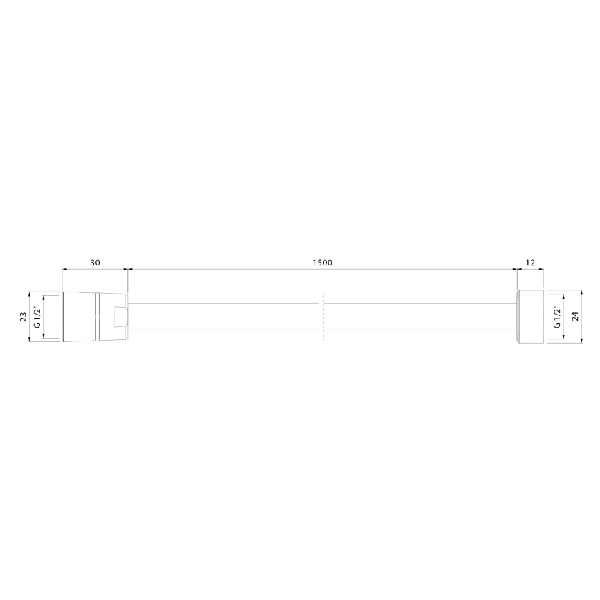 Sapho - Душов маркуч POWERFLEX 150 см матово черен