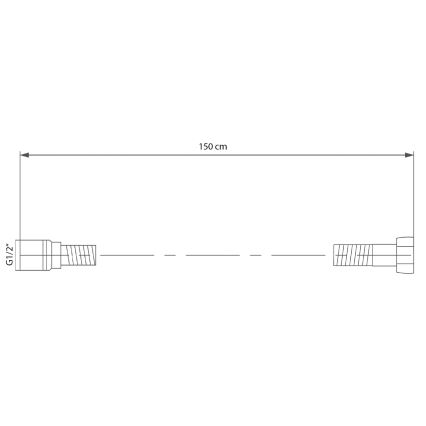 Sapho - душов маркуч SOFTFLEX 150 см, матово-черен