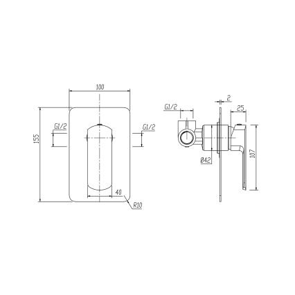Sapho - Душов смесител за вграждане MIXONA гланцов хром