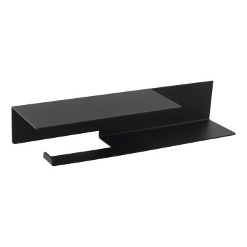 Sapho - Държач за тоалетна хартия с рафт 9,5x35 cm матово черно