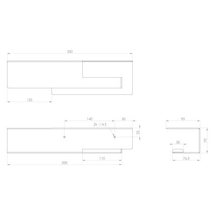 Sapho - Държач за тоалетна хартия с рафт 9,5x35 cm матово черно