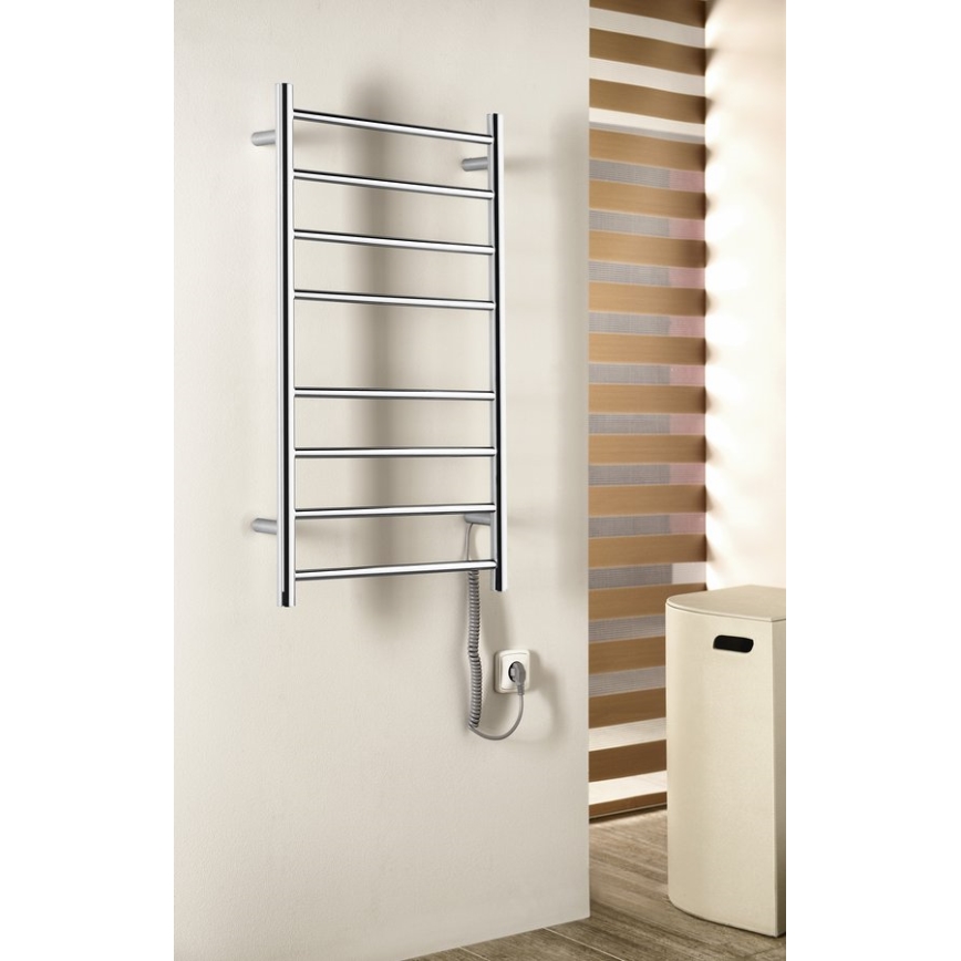 Sapho - Електрически сушилник за хавлии REDONDO 75W 90x50 cm лъскав хром кръгъл