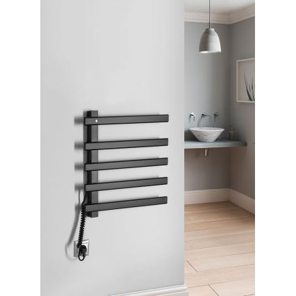 Sapho - Електрически сушилник за кърпи ELCOR 63W 48x52 cm матово черно