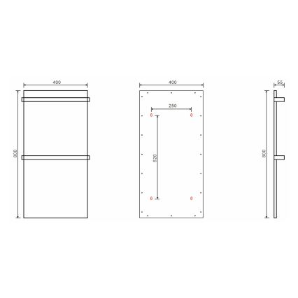 Sapho - Електрически сушилник за кърпи ELMIS 120 W 80 x 40 см матово бяло
