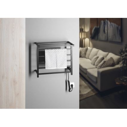 Sapho - Електрически сушилник за кърпи ELZOR 60W 47x50 см матово черно