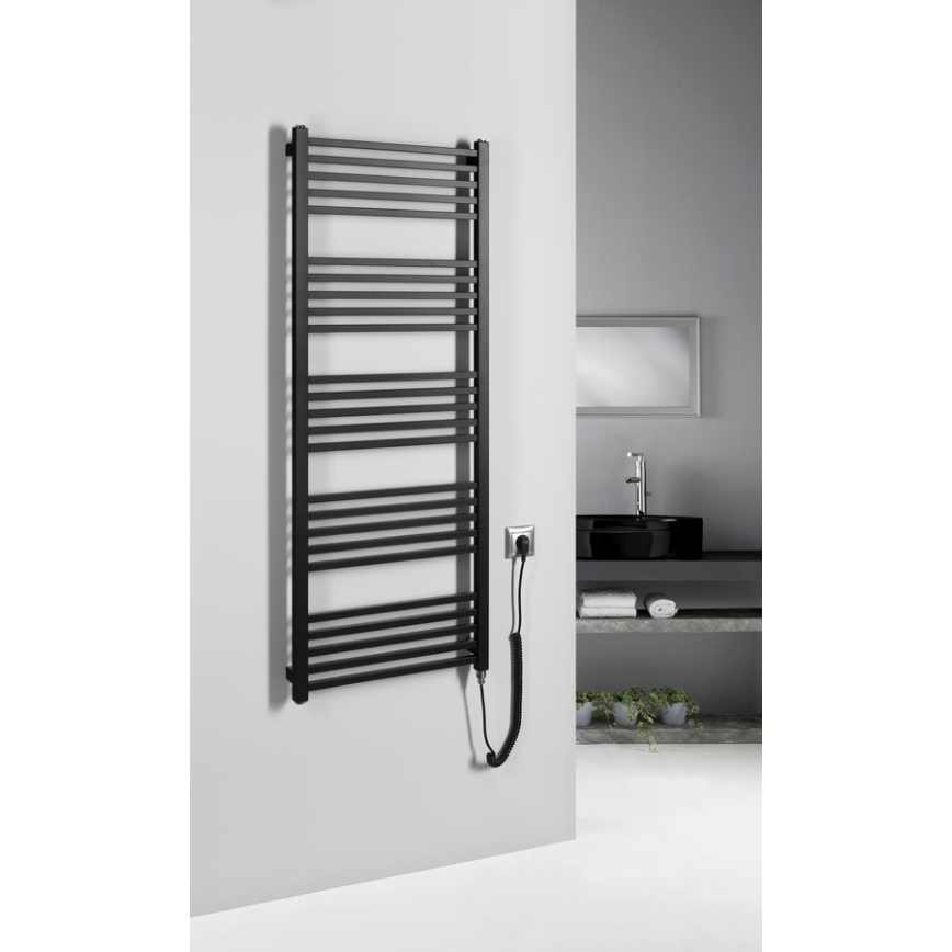 Sapho - Електрически сушилник за кърпи METRO-E 500W 134x50 cm матово черно