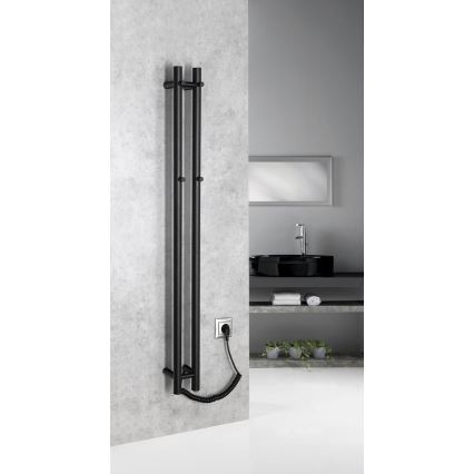 Sapho - Електрически сушилник за кърпи PAPINADO 40W 120x11 см матово черно