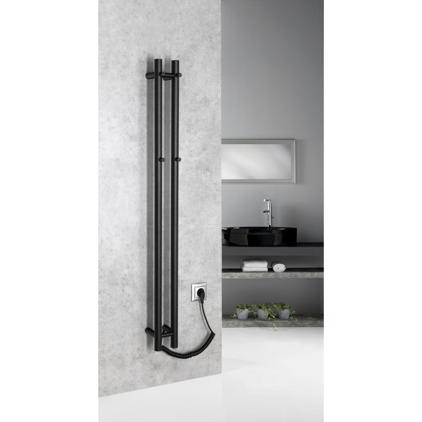 Sapho - Електрически сушилник за кърпи PAPINADO 40W 120x11 см матово черно