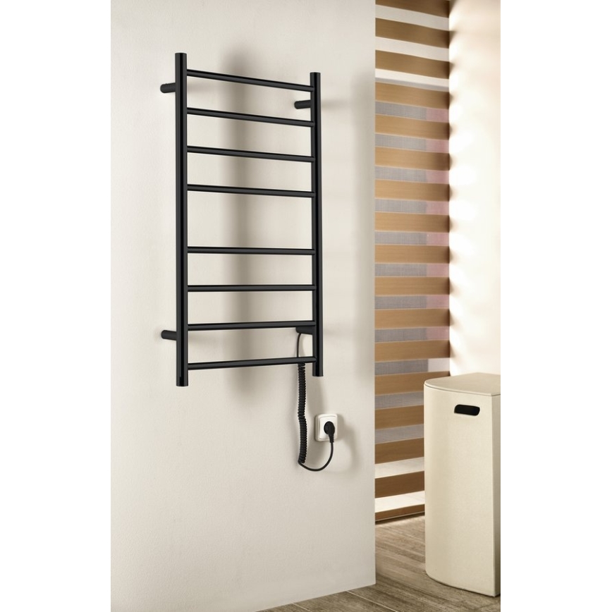 Sapho - Електрически сушилник за кърпи REDONDO 75W 90x50 cm матово черен