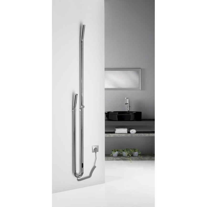 Sapho - Електрически сушилник за кърпи с таймер DUOPASSO 45W 170x12 cm лъскав хром