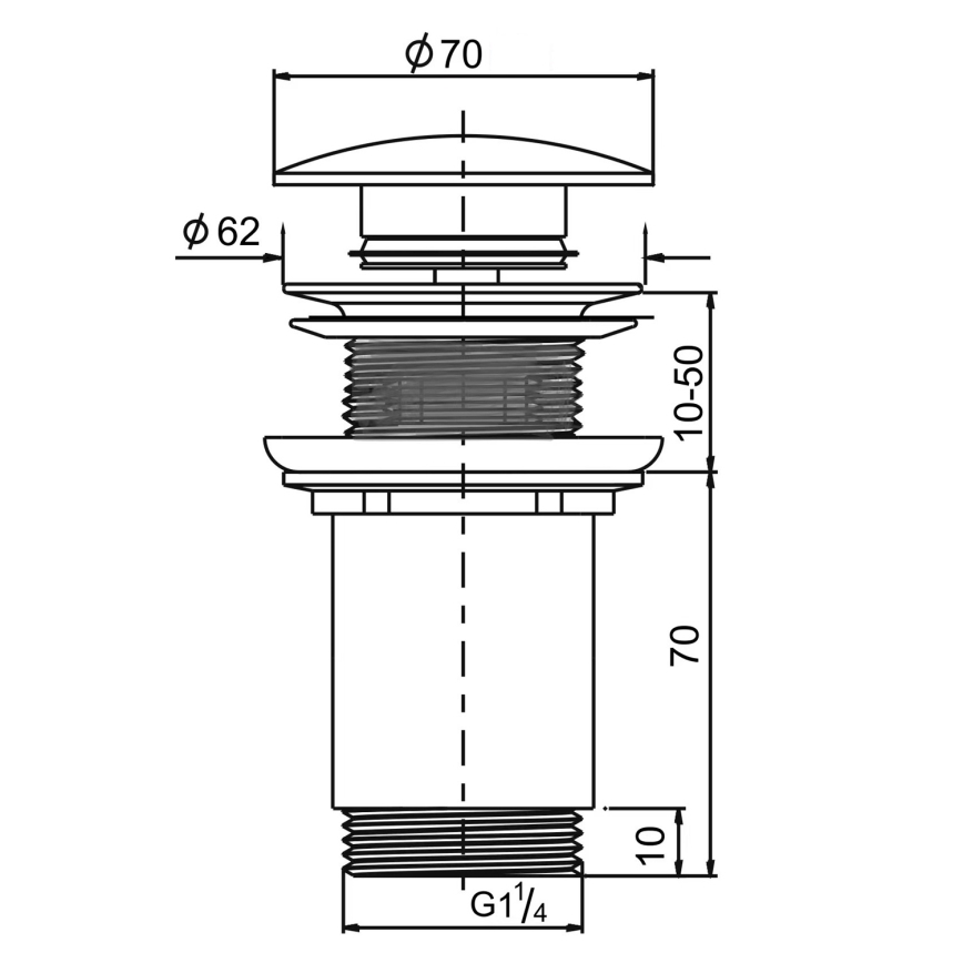 Sapho - Изпускател за умивалник Ø 7 cm матов черен/лъскав хром