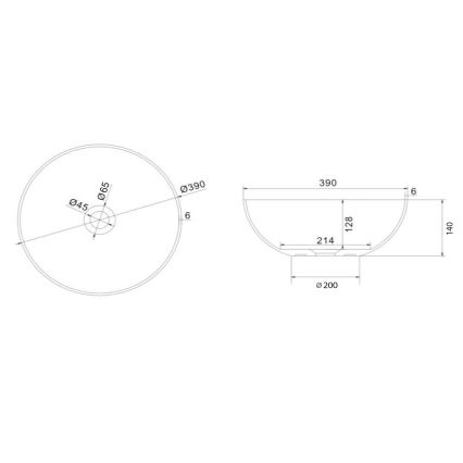 Sapho - Мивка за монтаж върху плот FORMIGO Ø 39 см бетон/матово сиво