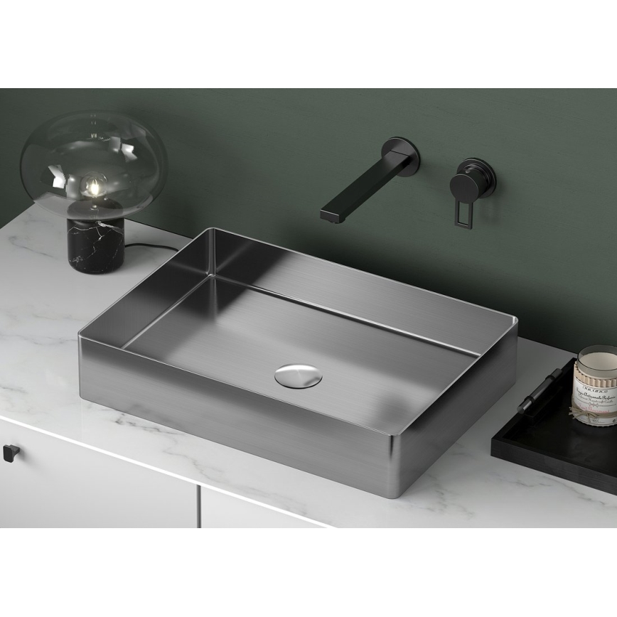 Sapho - Мивка за плот AURUM 50x35 см, четкана неръждаема стомана