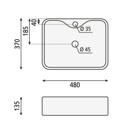 Sapho - Мивка за плот BALENA 48x37 cm керамика/бяла
