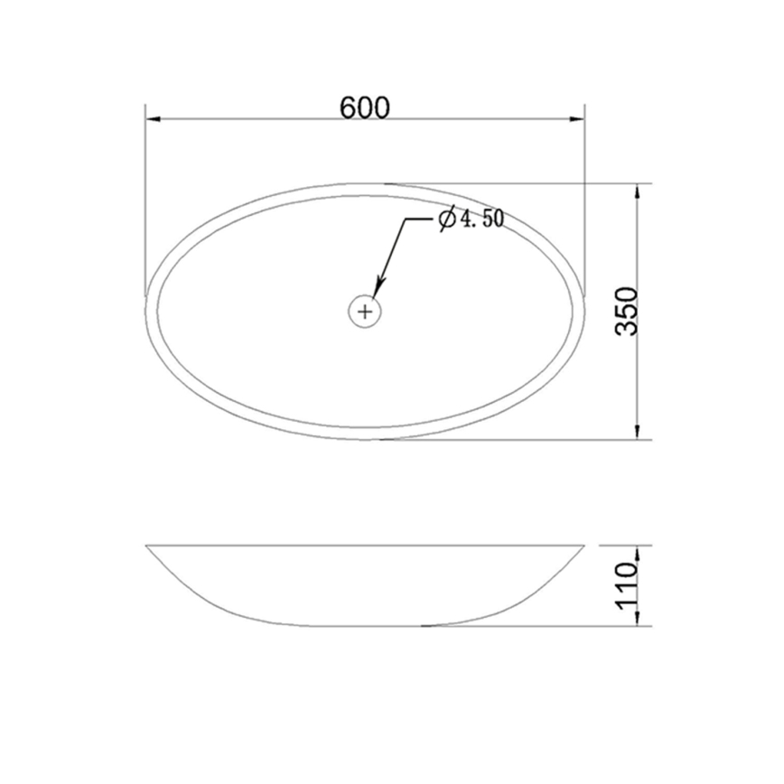 Sapho - Мивка за плот BLOK 60x35 см marquin/матово черно