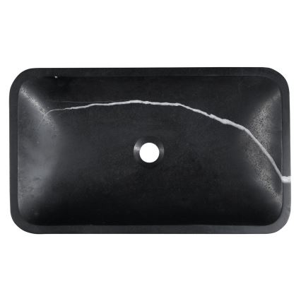 Sapho - Мивка за плот BLOK 60x35 см камък/матово черно