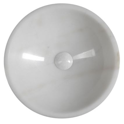 Sapho - Мивка за плот BLOK Ø 40 см мрамор/бяла