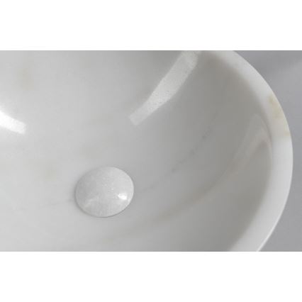 Sapho - Мивка за плот BLOK Ø 40 см мрамор/бяла