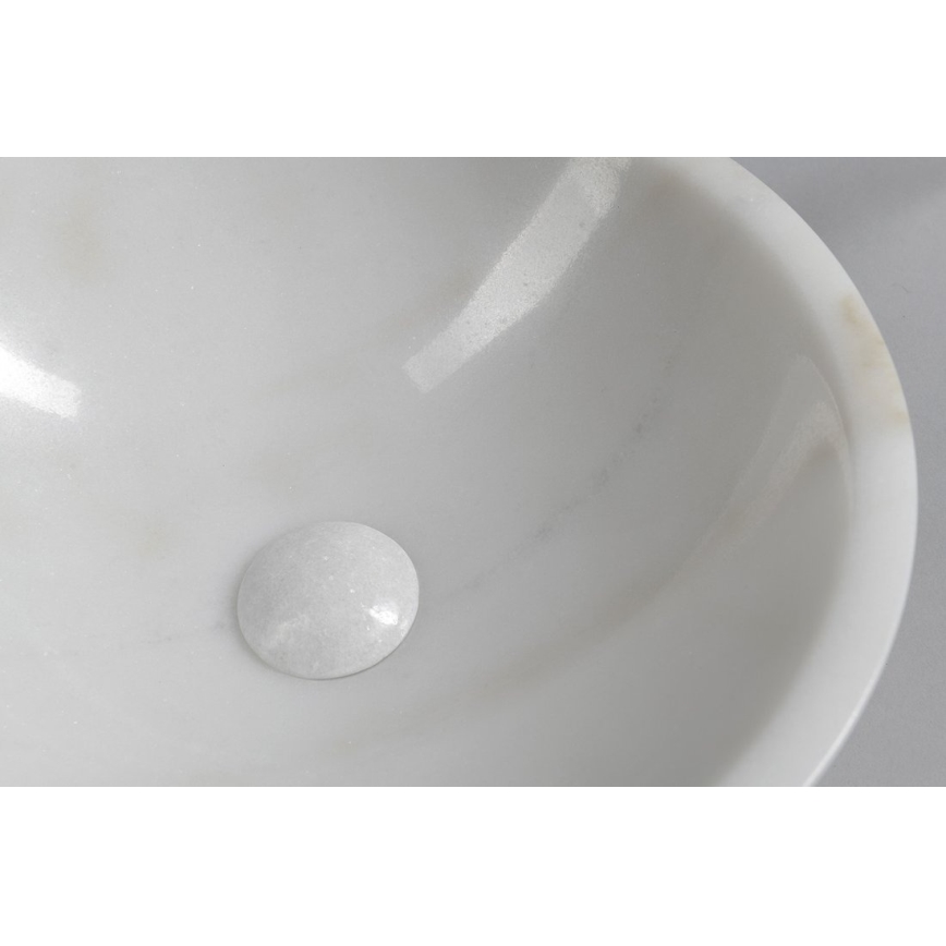 Sapho - Мивка за плот BLOK Ø 40 см мрамор/бяла