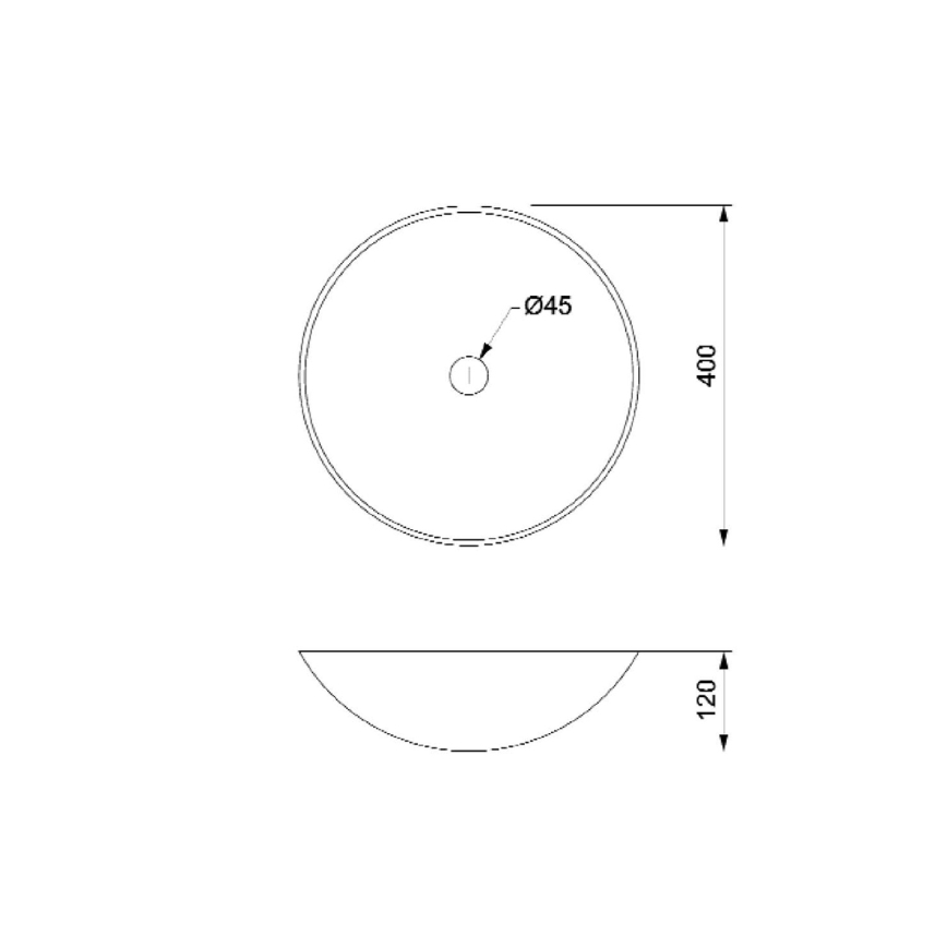 Sapho - Мивка за плот BLOK Ø 40 см, кафява/каменна