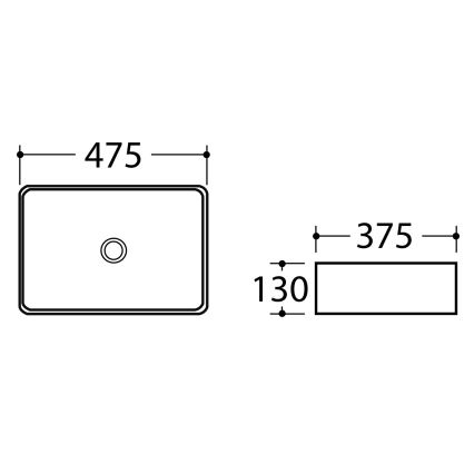 Sapho - Мивка за плот DALMA 47,5x37,5 см керамика/Carrara