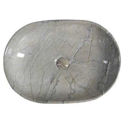 Sapho - Мивка за плот DALMA 59x42 см керамика/сиво