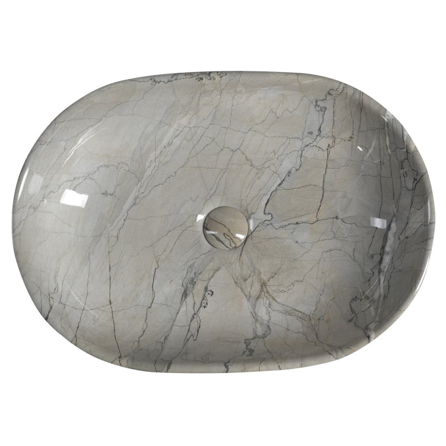 Sapho - Мивка за плот DALMA 59x42 см керамика/сиво