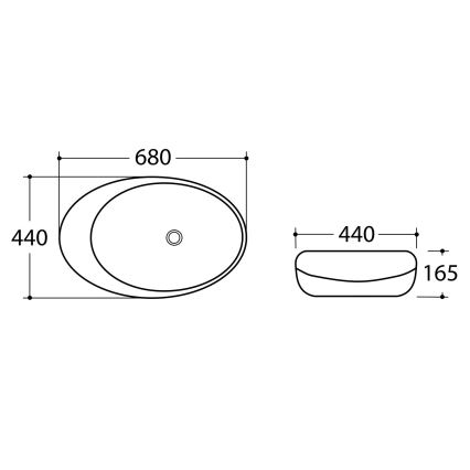Sapho - Мивка за плот DALMA 68x44 см, сива