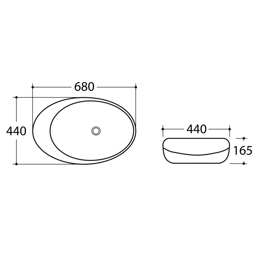 Sapho - Мивка за плот DALMA 68x44 см, сива