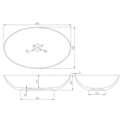 Sapho - Мивка за плот FORMIGO 60x40 cm бетон/бежова