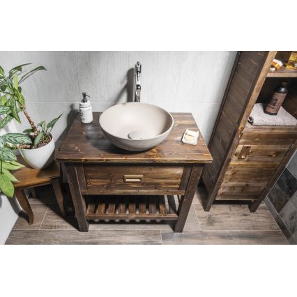 Sapho - Мивка за плот FORMIGO Ø 39 см, бетон/пясъчен