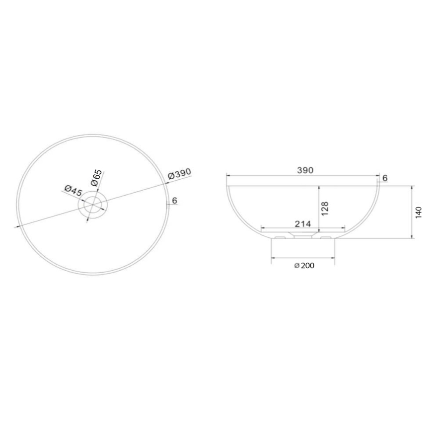 Sapho - Мивка за плот FORMIGO Ø 39 см, цвят бетон/зелен