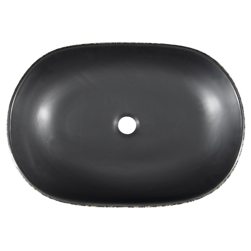 Sapho - Мивка за плот PRIORI 60x40 см керамика/черно/синьо