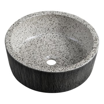 Sapho - Мивка за плот PRIORI, диаметър 41 см, бяла/сива