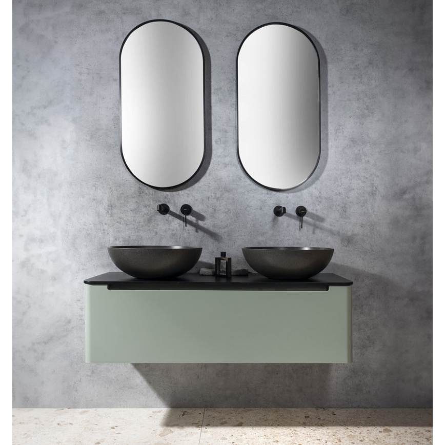 Sapho - Мивка за плот TURF Ø 44 см бетон/черен гранит