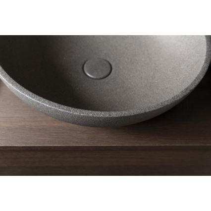 Sapho - Мивка за плот TURF Ø 44 см бетон/черен гранит