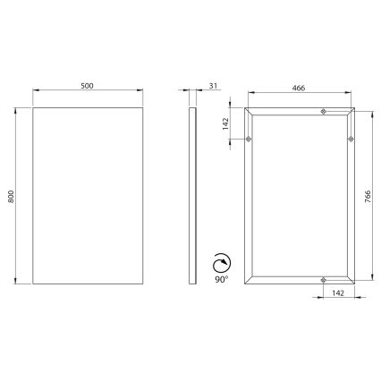 Sapho - Огледало AROWANA 50x80 cm лъскав хром