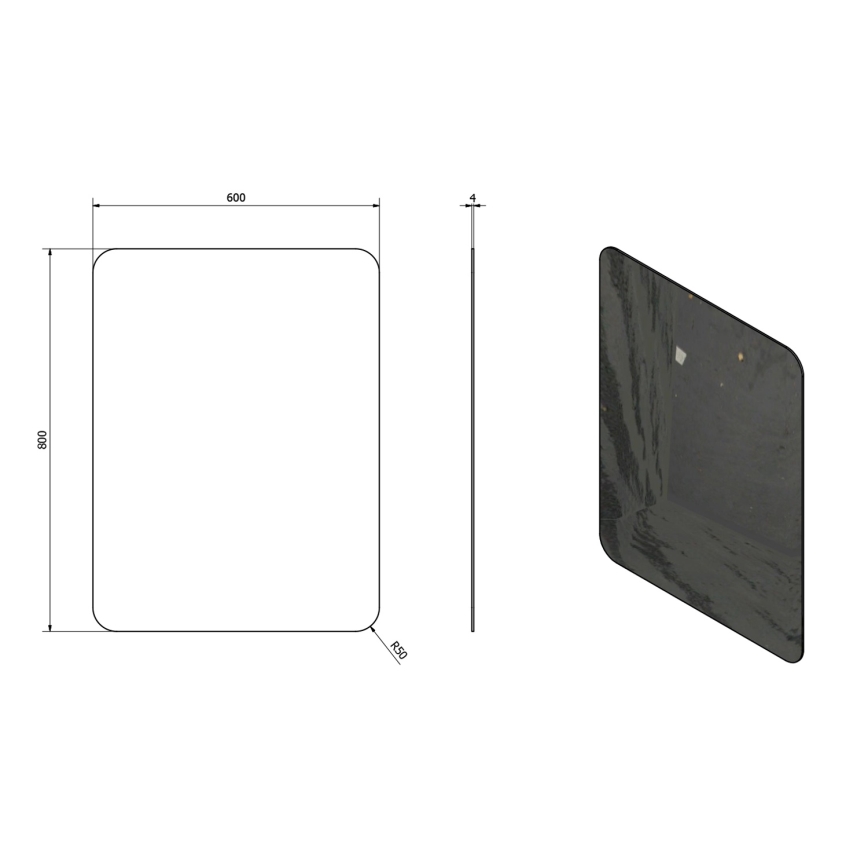 Sapho - Огледало ISHAPE 60x80 см