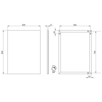 Sapho - Огледало с рамка AROWANA 60x80 cm матово черно