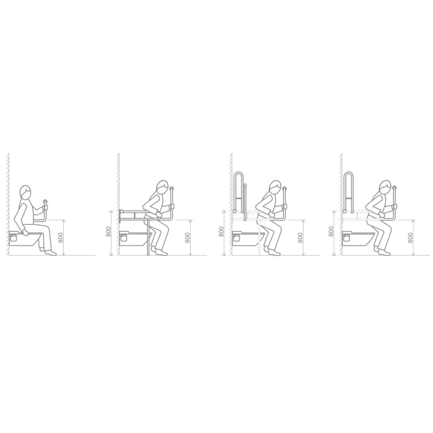 Sapho - Опорна дръжка HELP PROGRAM 80x82 см бяла