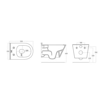 Sapho - Подвесна тоалетна чиния с бидетен душ AVVA CLEANWASH керамика/бяла