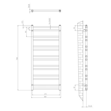Sapho - Радиатор METRO DOS за баня 110x50 см, лъскав хром